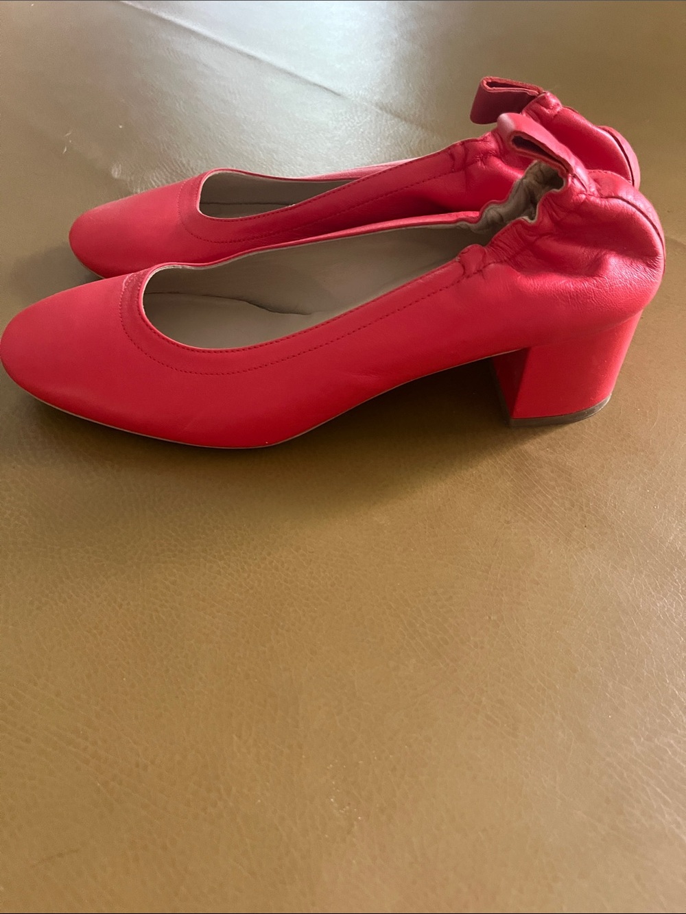 Everlane Red Women's Italian Leather Day Heels - Picture 4 of 7